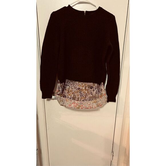 J. Crew Shirttail Sweater Liberty Print Wool Silk Blend Womens SZ M - Picture 10 of 10